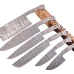 6 PCS Set HMK Hand Forged Damascus Steel Blank Blades for Kitchen Chef Knives making FA-24