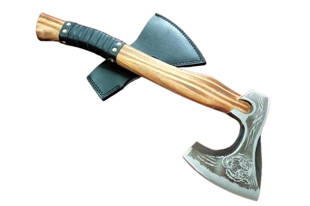 19 Inches HMK Custom made Engraved High Carbon Steel TOMAHAWK Axe FA-4 - Image 3