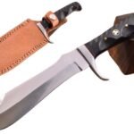 10.5 Inches HMK Custom made Mirror Polish 52100 Bearing Steel Full Tang Camping Hunting Knife FA-23