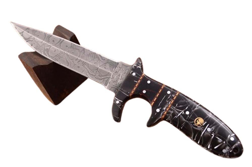 11 Inches HMK Custom made Flint Knob 1095 High Carbon Steel Full Tang Sub hilt Fighter Knife Knife FA-22 - Image 3