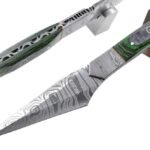 10 Inches HMK Hand Forged Damascus Steel Kiridashi Hunter Knife with Leather Sheath FA-1