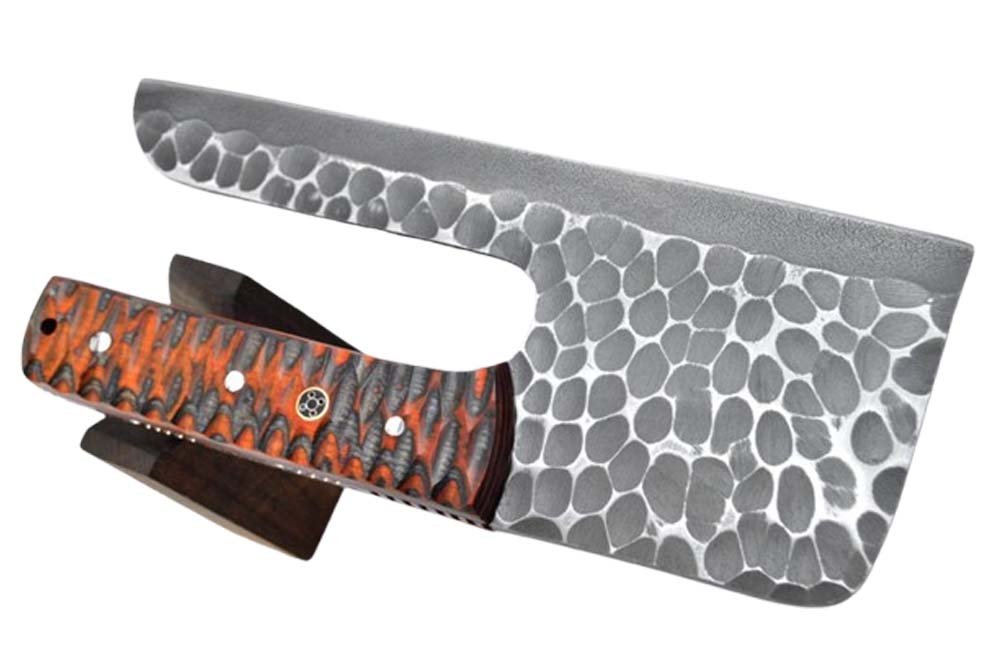 8.6 Inches HMK Custom made Forged 1095 High Carbon Steel Full Tang Pizza Cutter Knife FA-21 - Image 4