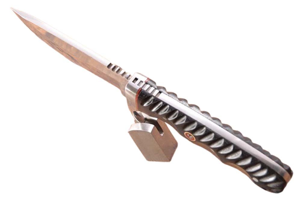 8.4 Inches HMK Custom made Mirror Polish 52100 Bearing Steel Full Tang Drop Point Hunting Knife FA-17 - Image 5