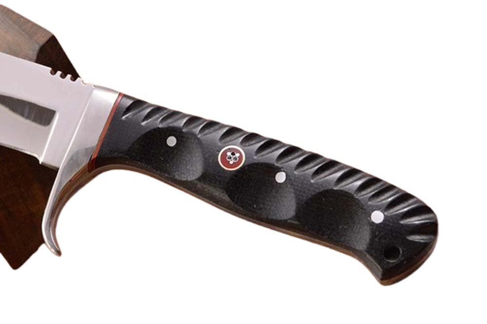 8.4 Inches HMK Custom made Mirror Polish 52100 Bearing Steel Full Tang Drop Point Hunting Knife FA-17 - Image 4