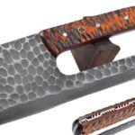 8.6 Inches HMK Custom made Forged 1095 High Carbon Steel Full Tang Pizza Cutter Knife FA-21