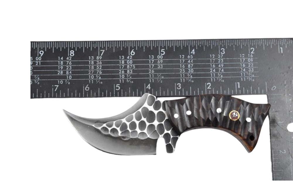 6.5 Inches HMK Custom made Flint Knob 1095 High Carbon Steel Full Tang Skinning Hunter Knife FA-20 - Image 6