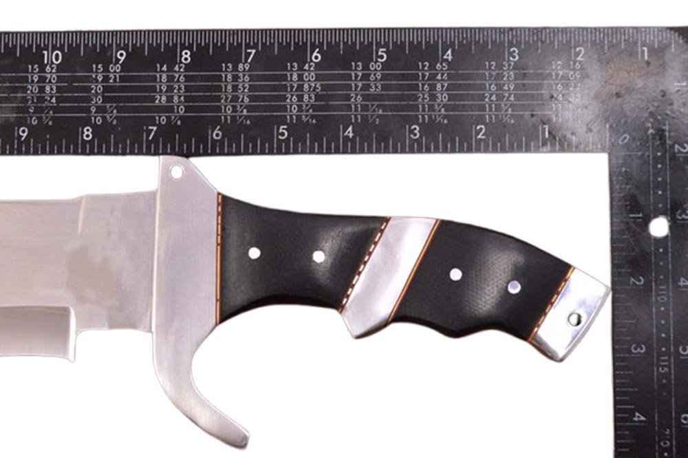 25.2 Inches HMK Custom made Mirror Polis 52100 Bearing Steel Full Tang Predator Bowie Knife CU-4 - Image 7