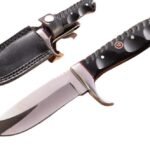 8.4 Inches HMK Custom made Mirror Polish 52100 Bearing Steel Full Tang Drop Point Hunting Knife FA-17