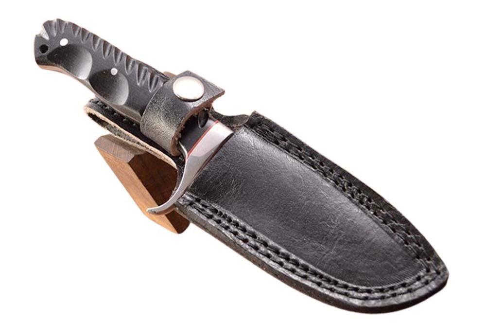 8.4 Inches HMK Custom made Mirror Polish 52100 Bearing Steel Full Tang Drop Point Hunting Knife FA-17 - Image 7