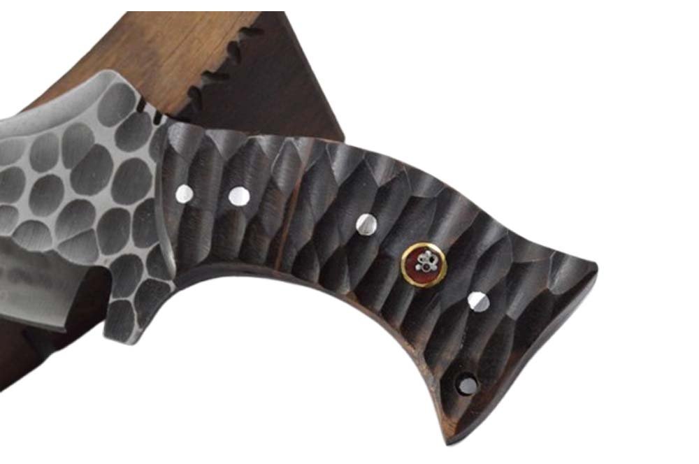 6.5 Inches HMK Custom made Flint Knob 1095 High Carbon Steel Full Tang Skinning Hunter Knife FA-20 - Image 4