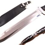 25.2 Inches HMK Custom made Mirror Polis 52100 Bearing Steel Full Tang Predator Bowie Knife CU-4