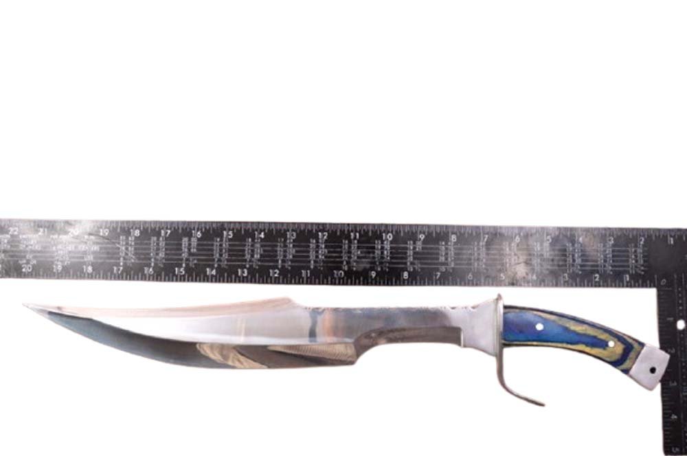 20.0 Inches HMK Custom made Mirror Polis 52100 Bearing Steel Full Tang Spartan Bowie Knife FA-27 - Image 6