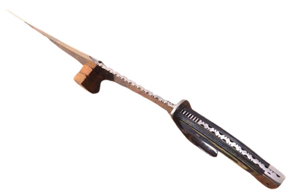 20.0 Inches HMK Custom made Mirror Polis 52100 Bearing Steel Full Tang Spartan Bowie Knife FA-27 - Image 5