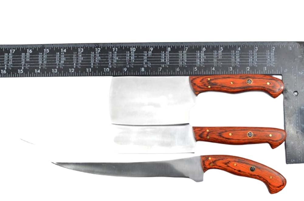 7 Pcs HMK Custom made Satin Finish J2 Japanese Steel Kitchen Chef Knives Set FA-19 - Image 5