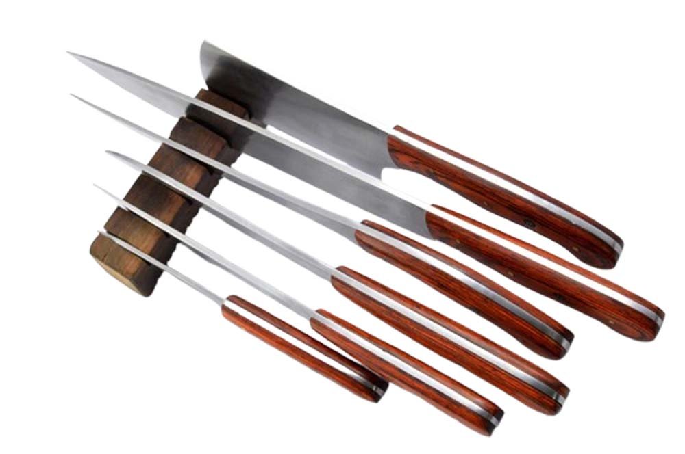 7 Pcs HMK Custom made Satin Finish J2 Japanese Steel Kitchen Chef Knives Set FA-19 - Image 3