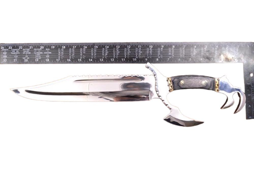 21.4 Inches HMK Custom made Mirror Polish D2 Tool Steel Big Lethal Big Bowie Knife, CU-5 - Image 9