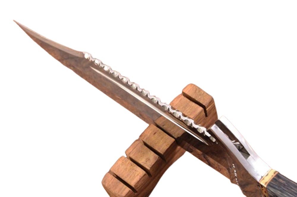 21.4 Inches HMK Custom made Mirror Polish D2 Tool Steel Big Lethal Big Bowie Knife, CU-5 - Image 6