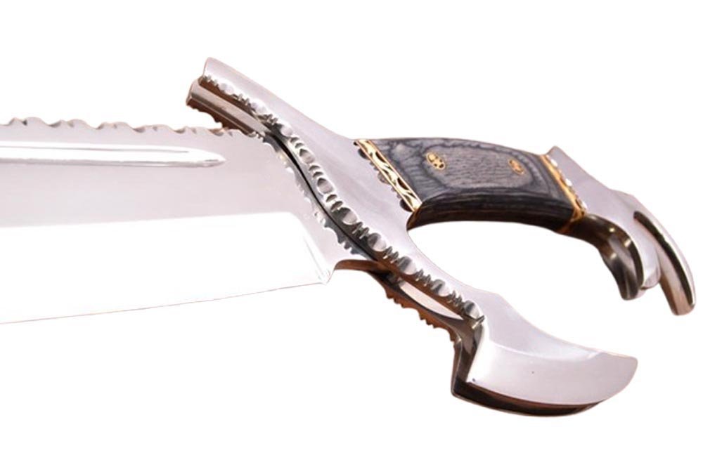 21.4 Inches HMK Custom made Mirror Polish D2 Tool Steel Big Lethal Big Bowie Knife, CU-5 - Image 5
