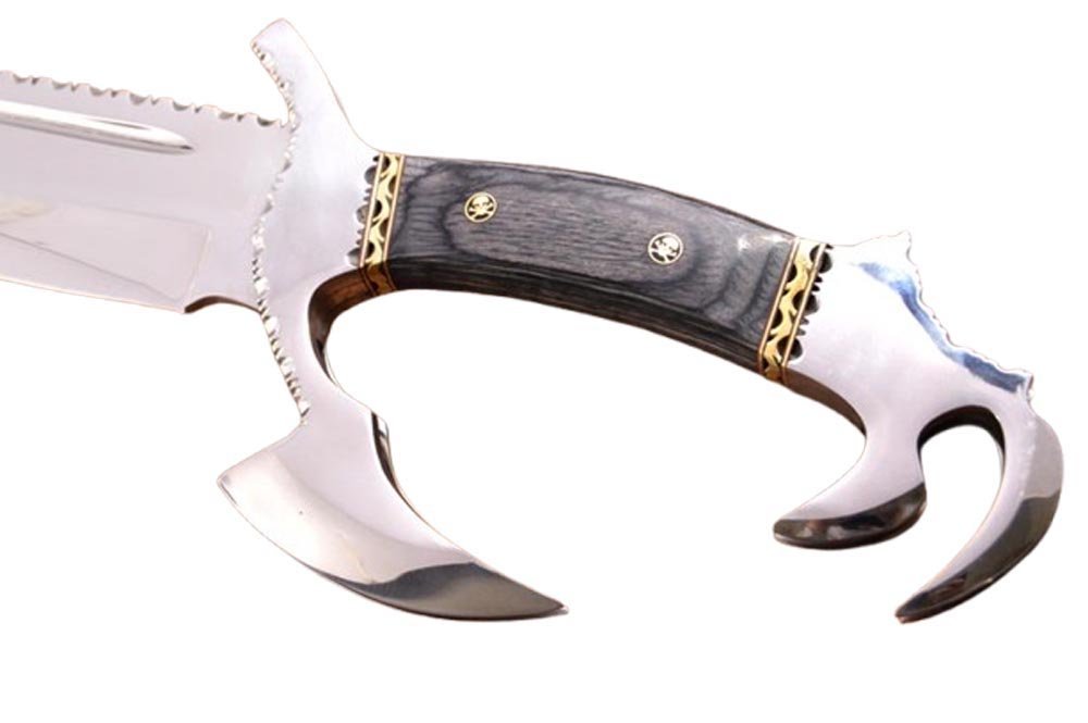 21.4 Inches HMK Custom made Mirror Polish D2 Tool Steel Big Lethal Big Bowie Knife, CU-5 - Image 4