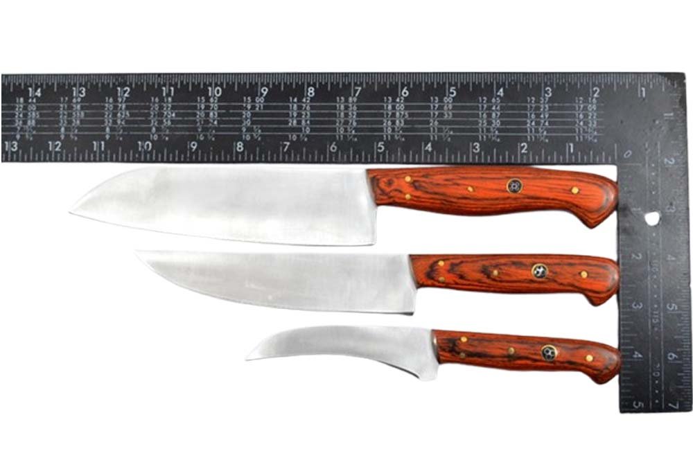 7 Pcs HMK Custom made Satin Finish J2 Japanese Steel Kitchen Chef Knives Set FA-19 - Image 4