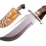 19.4 Inches HMK Custom made Satin Finish D2 Tool Steel Big Bowie Knife, Antler Stag Handle CU-1