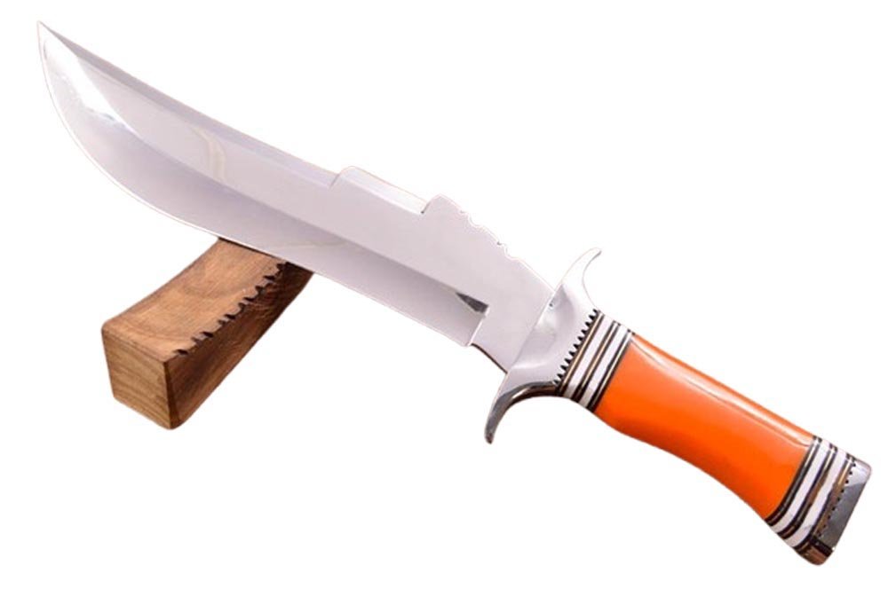 16 Inches HMK Custom made Mirror Polish 440 C Steel Camping Bowie Knife FA-7 - Image 3