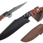 13.0 Inches HMK Custom made Black Coated 52100 Bearing Steel Full Tang Camping Hunter Knife FA-9