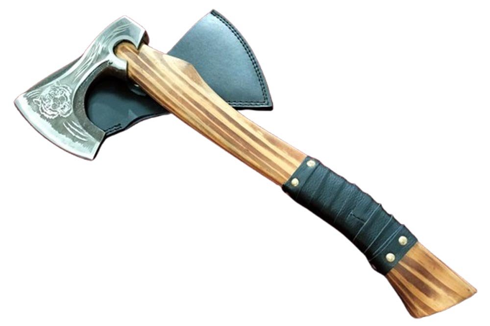 19 Inches HMK Custom made Engraved High Carbon Steel TOMAHAWK Axe FA-4 - Image 4