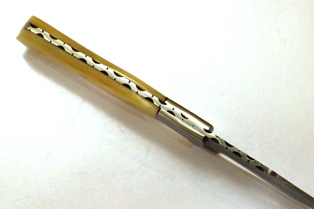 10 Inches HMK Hand Forged Damascus Steel Hunting Knife with Leather Sheath ZE-03 - Image 3