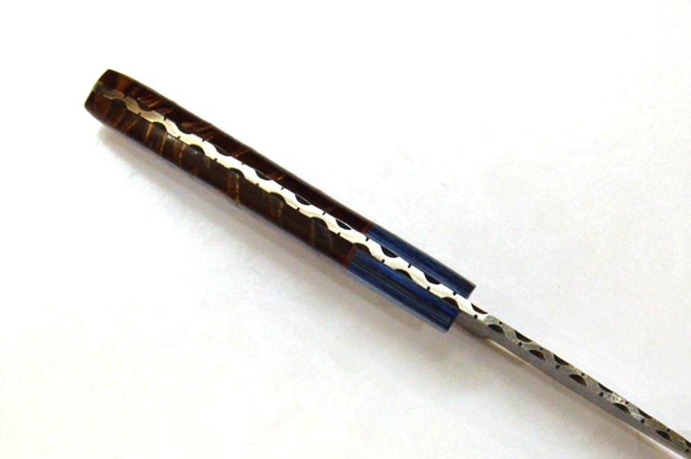 8.5 Inches HMK Hand Forged Damascus Steel Drop Point Hunting Knife with Leather Sheath ZE-11 - Image 4