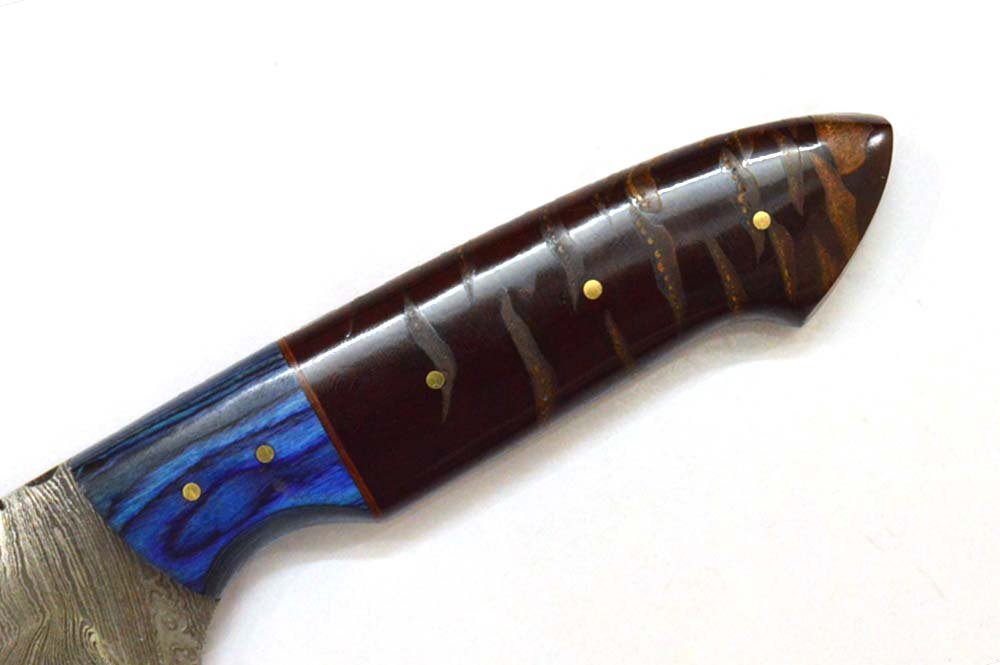 8.5 Inches HMK Hand Forged Damascus Steel Drop Point Hunting Knife with Leather Sheath ZE-11 - Image 3