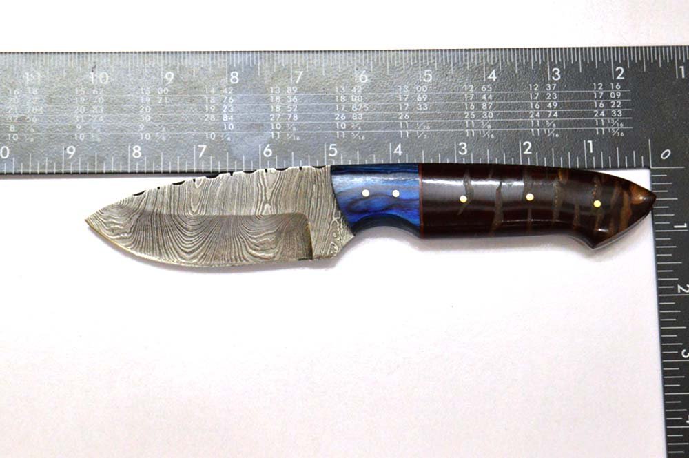 8.5 Inches HMK Hand Forged Damascus Steel Drop Point Hunting Knife with Leather Sheath ZE-11 - Image 5