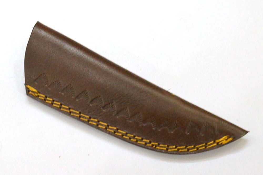 8.5 Inches HMK Hand Forged Damascus Steel Drop Point Hunting Knife with Leather Sheath ZE-11 - Image 6