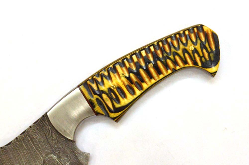9.5 Inches HMK Hand Forged Damascus Steel Hunting Knife with Leather Sheath ZE-13 - Image 3