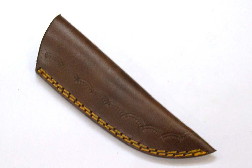 8.5 Inches HMK Hand Forged Damascus Steel Drop Point Hunting Knife with Leather Sheath ZE-17 - Image 6