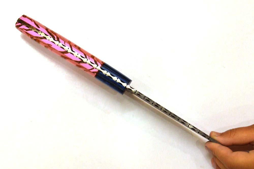 9.2 Inches HMK Hand Forged Damascus Steel Drop Point Hunter Knife with Leather Sheath /Hunting knives, Collectable knives ZE-24 - Image 3